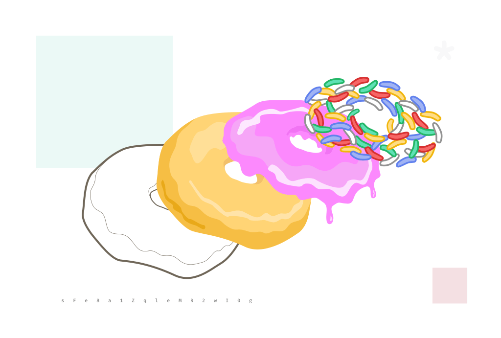 layered, vector doughnut slice study